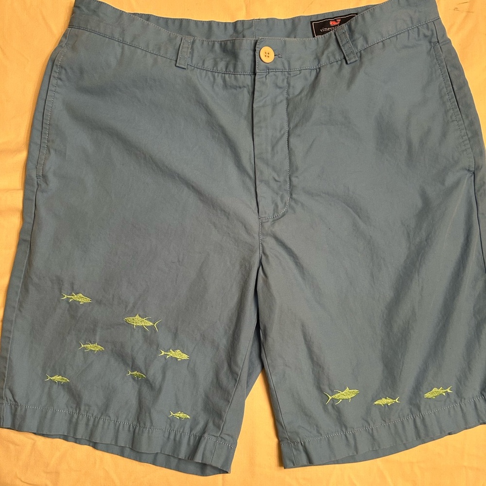 Vineyard Vines Shorts Mens‎ 35 Blue  Short Logo Casual Golf Golfing Preppy